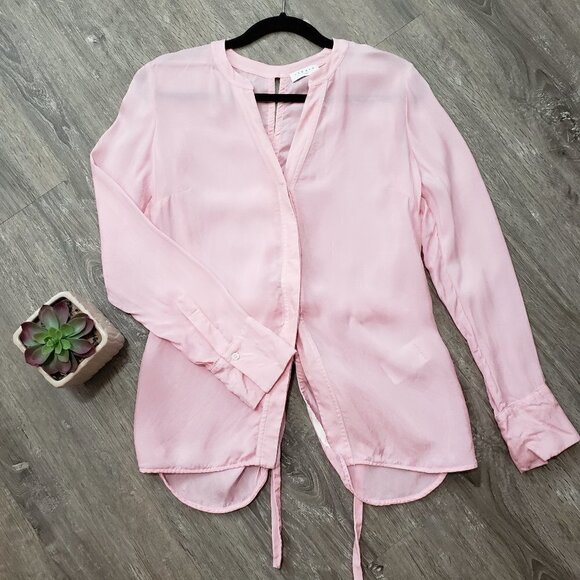 Sandro Paris Britany Open Back Blouse Pink Sz 1 S - Picture 1 of 11